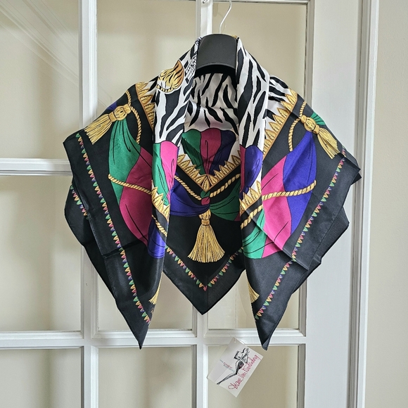 Furstenberg Couture Silk Scarf Animal Safari Zebra Leopard Morocco Orig Tags - Picture 1 of 12